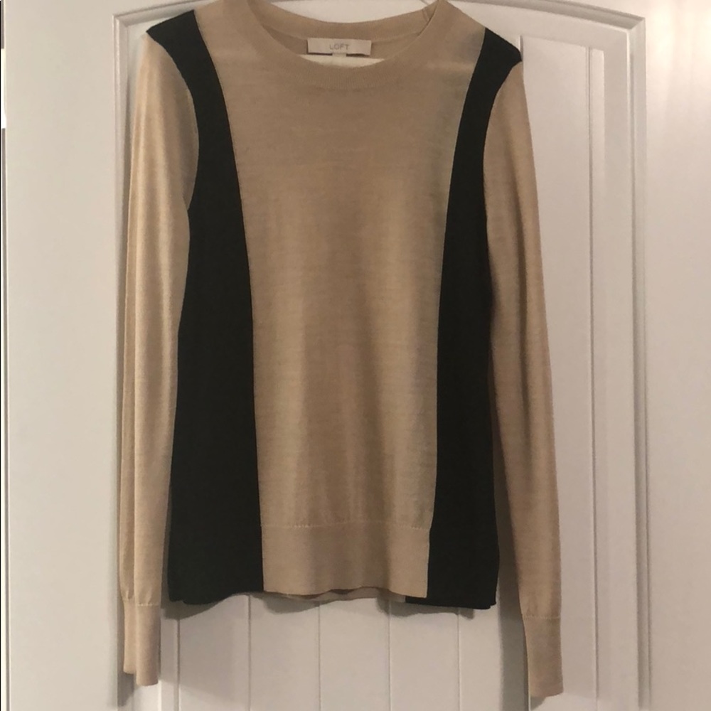 Cream/nude and black Loft Sweater
